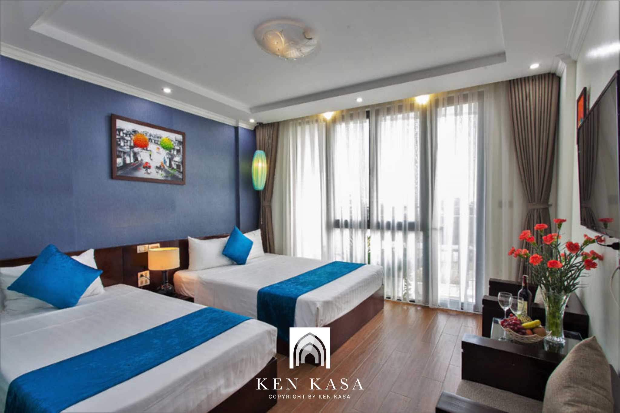 Không gian phòng ngủ ấn tượng tại Hanoi Bella Rosa Suite 